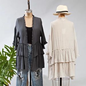 Cream Ruffled Kimono